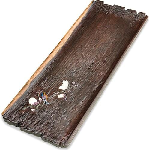 Tea Trays Sandalwood Piece Features Relief Solid Wood Tea Tray Dry Bulb Table Drain Dual-use Dish Set Sea