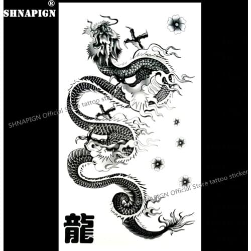 SHNAPIGN Long Chinese Dragon Temporary Tattoo Body Art Flash Tattoo Stickers 17*10cm Waterproof Fake Car Styling Wall Sticker