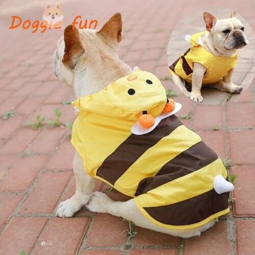 Dog Raincoat Yellow Beed Cute Small Puppy Rain Coat for Large Dogs Pet Clothes Waterproof French Bulldog Rain Coats For Husky