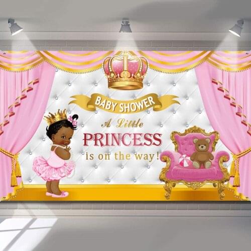 Princess Backdrop Pink Baby Shower Photography Background Holiday Celebration Photo Booth Studio Decor