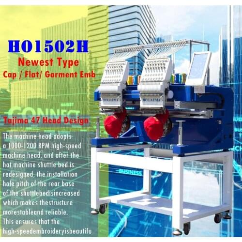 China 10 years service ! Big size 400*500 mm 2 head DAHAO A15 computer embroidery machine falt cap cloth beading cording sequin
