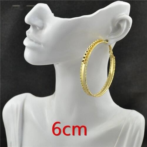 Clip on the ear Without piercing Earrings for women Fashion Jewelry Accessories Shiny personality style Big circle Ladies earing