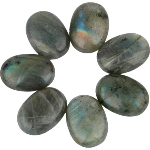 TUMBEELLUWA 1Lot (5Pc) 22x30mm Labradorite Oval Shape Cabochon CAB Flatback Ring Face,DIY Jewelry Making