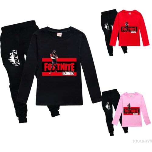 Fortnites Play clothing Childrens clothing set Fall long sleeve sweatshirt and pants clothing 2 piece set
