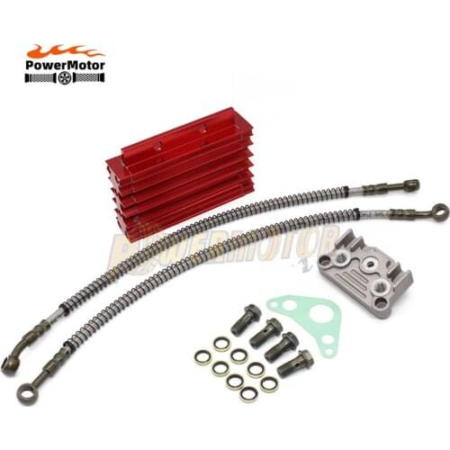 CNC Oil Cooler Kit Radiator Aluminium Adapter Engine Cylinder Cover Cooling For ATV Pit Dirt Bike motocross motocycle For 125cc