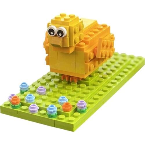 MOC Animal World 39807 Yellow Duck Chick Building Block Model Decoration Parts Bricks Kids Brain Game DIY Toy Best Gift