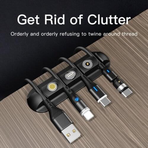 Magnetic Cable Organizer Silicone Data Cable Management Clips USB Winder Desktop Tidy For Charger Line Headphone Wire Organizer