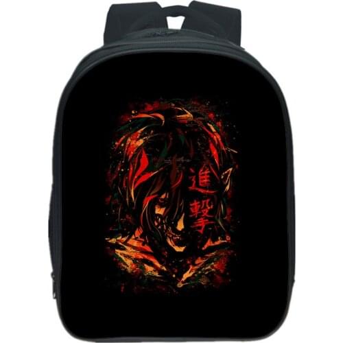 Fashion Attack On Titan School Bag Boy Girl Backpack Children Bag Anime Cartoons 3D Printing Bookbag Cosplay Casual Rucksack