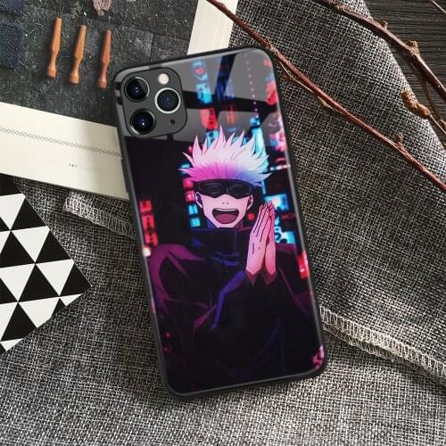 Satoru Gojo Jujutsu Kaisen Anime Soft Silicone Glass Phone Case for IPhone SE 6s 7 8 Plus X Xr Xs 11 12 Mini Pro Max Samsung