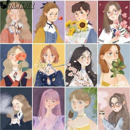 Cartoon Character Diamond Painting Mosaic Kit Hand-Painted Girl Cross Stitch Inlaid 5D Diy Handmade Gift Design Home Decoration