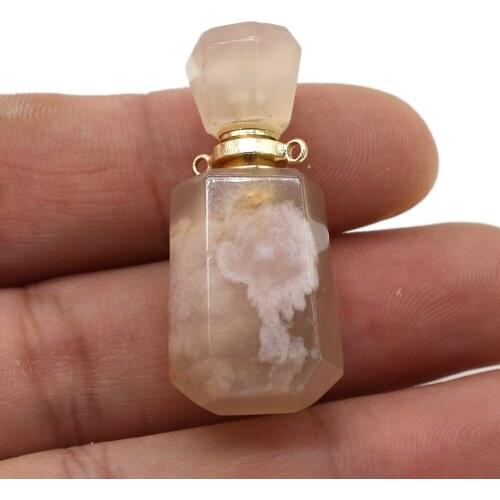 Natural Stone Pendants Charm Perfume Bottle High Quality for Trendy Jewelry Maling DIY Necklace Women Gifts