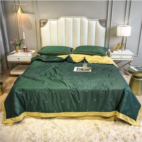 New washed Silk spring Summer Quilt Smooth Blankets Solid Comforter duvet king queen Adults Kids Breathable summer free shipping