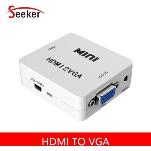 Seeker New HDMI2VGA 1080P Converter With Audio HDMI to VGA Switch Box Adapter for HD TV Set Top Box PC Projector PS4