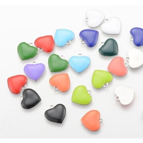 20PCS Heat Shape Dripping Oil Charms Enamel Zinc Alloy Hearts Pendants Jewelry Making Hand Necklace Bracelet Key Chain Earrings
