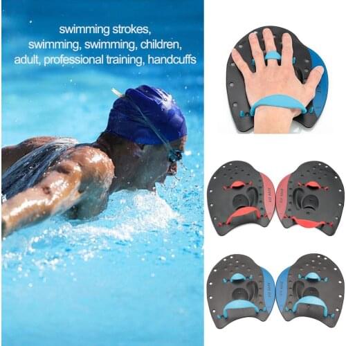 Swimming Paddles Palm Paddling Professional Training Exercises Arm Swimming Handcuffs Adjustable Swimming Gloves