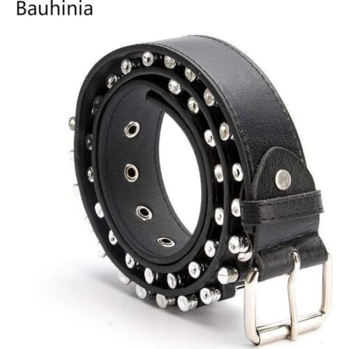 Bauhinia New 105cm Men/Women Punk Style Rivet Decorative Pin Buckle Belt Fashion Personality Design Belt