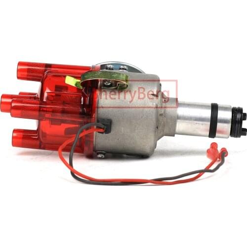 SherryBerg Complete Electrical Electronic Ignition Distributor For VOLVO Bosch B20B BLVO VACUUM ADVANCE CCW Red Transparency Cap