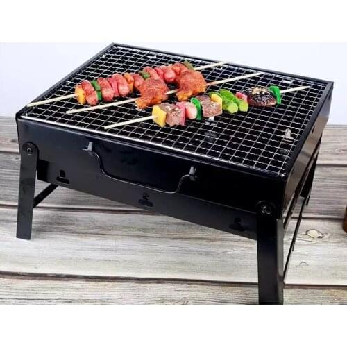 Folding BBQ Grill Portable Compact Charcoal Barbecue BBQ Grill Cooker Bars Smoker Outdoor Camping 36 x 30 x 8cm