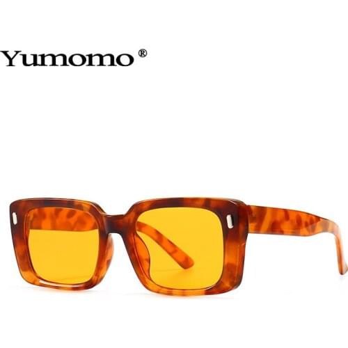 2020 Rectangle Sunglasses Women Fashion Rivets colorful Color Eyewear Men Square Leopard Yellow Sun Glasses Shades UV400