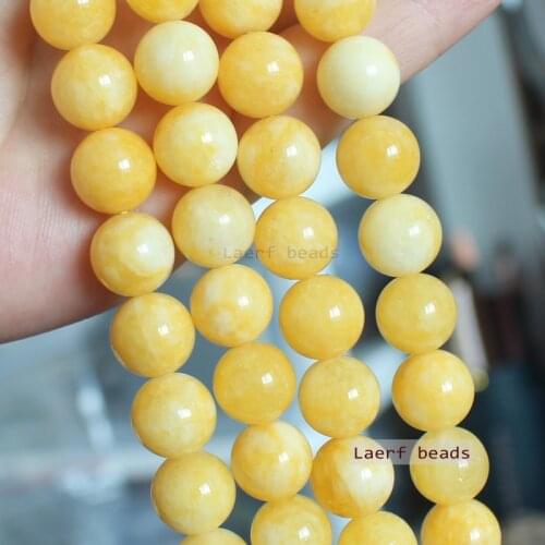 Old Yellow Jades 6-12mm Round beads 15inch ,Wholesale For DIY Jewellery Free Shipping