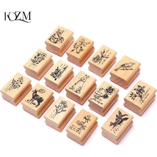 1pc Forest World Cute DIY Wooden Rubber Stamps Diary Scrapbooking Stamps Set