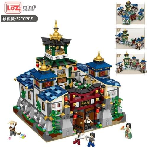 1032 LOZ mini Blocks Adult Kids Building Blocks Toys Teens Puzzle Chinese GongFu School no box