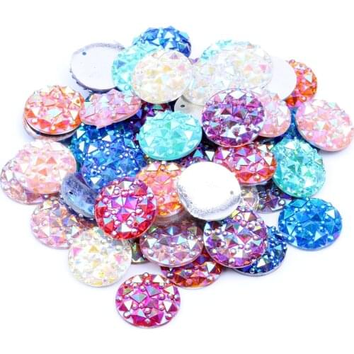 12mm 200pcs Round Shape Flatback Resin Rhinestones Perforation Crocodile Skin Texture Beads DIY Scrapbooking Crafts Jewelry