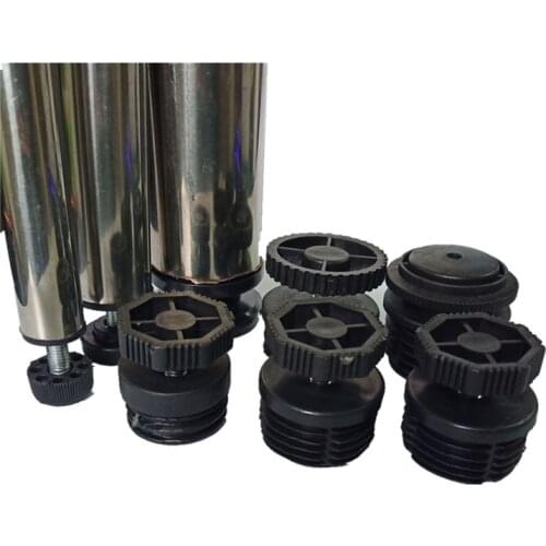 2-8Pcs 16-76mm Black Round Plugs Furniture Foot Mats Tube End Stopper Adjustable Feet M6 M8