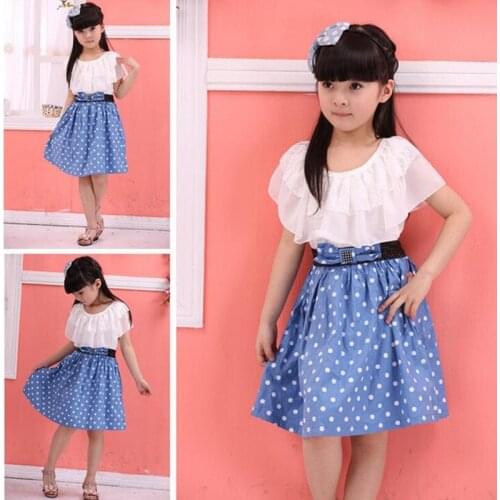 2018 girls summer ruffles baby girl clothes polka dot kids clothes girls dresses childrens chiffon princess dress 6-12 years