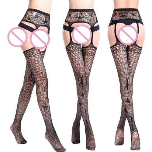 2018 Womens Sexy Lingerie Fishnet Stockings Female Erotic Tights Of Large Size Open Crotch Pantyhose For Sex Leggings Wotlook