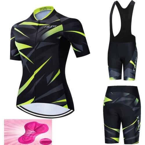 2021 Teleyi Pro Cycling Clothing Women Cycling Set Summer Women MTB Bike Bicycle Clothes Ropa Ciclismo Cycling Jersey Set
