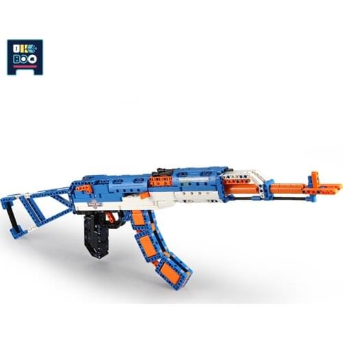 498PCS AK-47 Automatic Rifle Military Weapon Model Building Blocks Set high-tech Bricks Game Gun Toys For Children Boys Gift