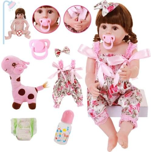 56cm Full Silicone Newborn Babies Dolls Lifelike Reborn Baby Dolls Baby Bath Toy Kids Birthday Christmas Toys for Children