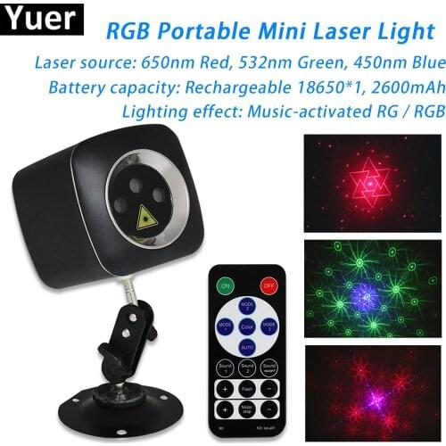 10Pcs/Lot RGB 10W LED Portable Laser Light LED Laser Stage Projector DJ Light Family Atmosphere Bar Club Remote Control lights