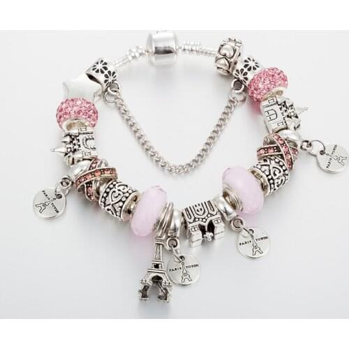 ANNAPAER 2019 Awesome New Arrival Handmade Eiffel Tower Chic Charm Bracelets Murano Grass Beads Bracelet For Women Gifts B17081