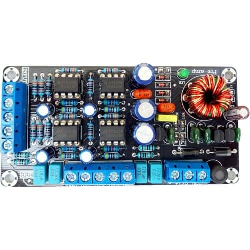 Car Amplifier Preamp Front Plate Four-channel Op Amp 5532hifi Preamplifier 4-channel Dual Op Amp Board