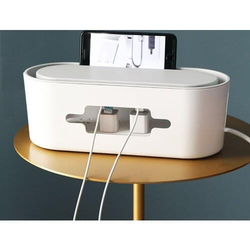 Big Wire Storage Box Charger Cable Management Power Strip Wire Case Anti Dust Charger Socket Organizer Network Line Storage Bin