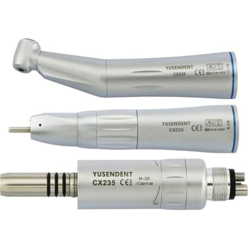 COXO Dental Low Speed Handpiece Kit Air Turbine Handpiece Straight Contra Angle Air Motor 4Holes Inner CX235 YUSENDENT