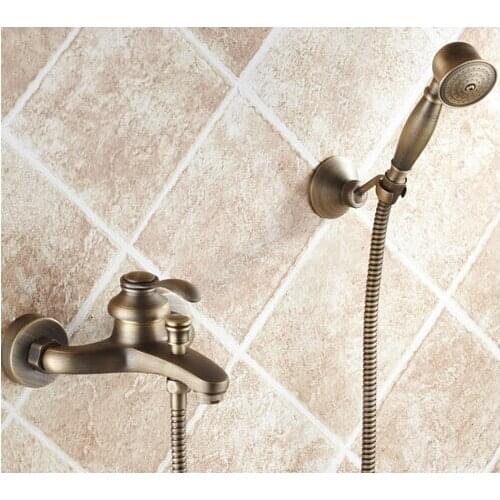 Europe style high quality total brass bronze finished wall mounted bath and shower faucet exposed B&S faucet set