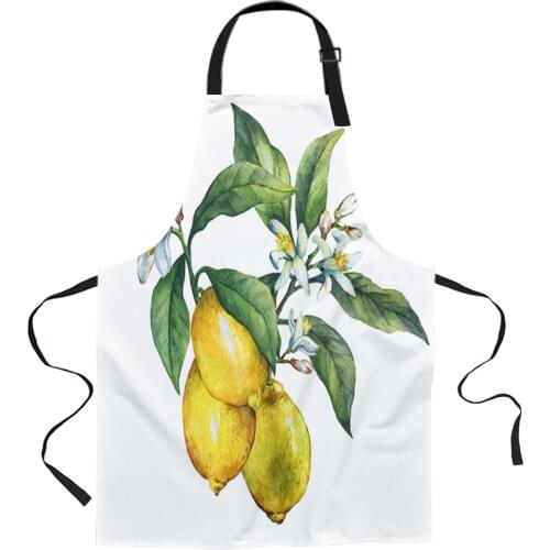 Plant Lemon Flowers White Aprons for Women Men Kid Cooking Baking Apron Kitchen Utility Equipment Accessories