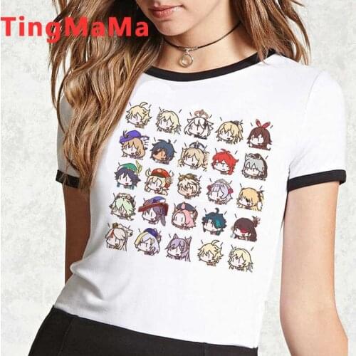 Genshin Impact Keqing t-shirt male aesthetic harajuku tumblr streetwear casual top tees tumblr