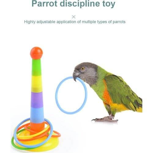 Bird Toy Activity Training Colorful Rings Funny Mini Ferrule Toy For Parrot Development Interactive Toy Supplies DropShipping