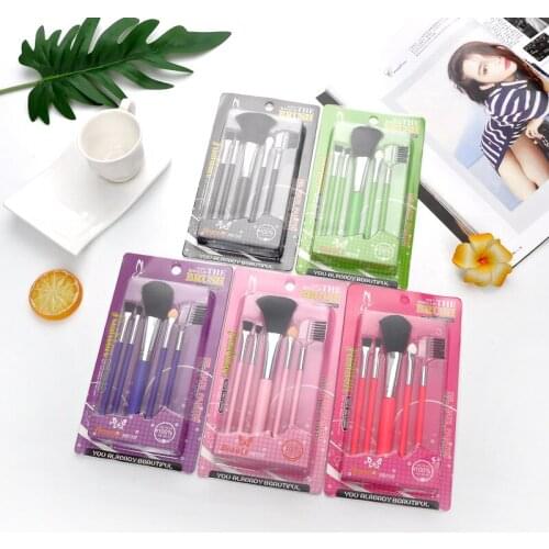 Makeup Brushes,-MALL Makeup Brushes Premium Synthetic Foundation Powder Concealers Eye Shadows Makeup 5 Pcs Brush Set,J41o8981