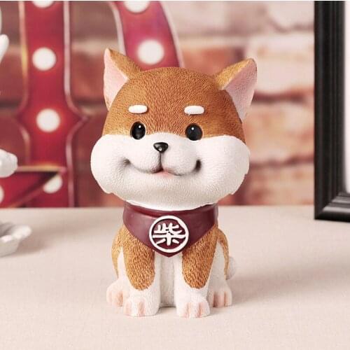 Middle Size Shiba Puppy Pup Piggy Bank Money Box Student Birthday Gift Statuette Penny Box Ornaments Display Cute Home Decor Dog