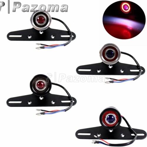 LED Rear Taillight Stop Brake Light License Plate Light for Harley Bobber Chopper Cafe Racers Cruisers