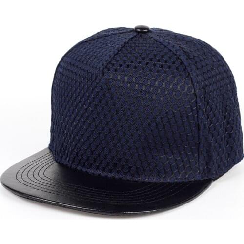 VORON Brand Snapback caps men shaped grid Hip hop PU leather cap womens baseball caps Unisex mesh sun bone hat