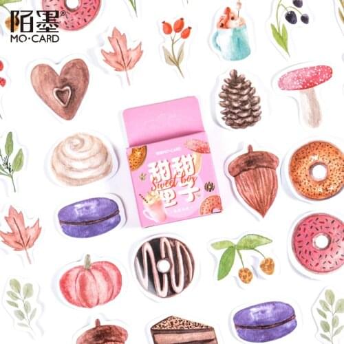 45 pcs/pack Sweet Donuts and Mushrooms Decorative Diary Handbook Decoration Sticker