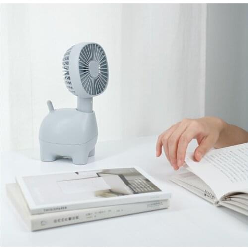 Desktop Fan USB Rechargeable Mini Handheld Fan Summer Cooling Desktop Mini Fan Air Cooling Dormitory Office Cute Alpaca Style