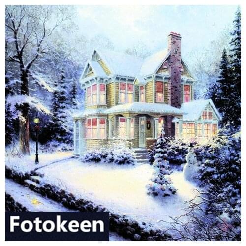 New arrival 3m*6m Hand painted Muslin christmas backdrops photography FS-49 ,winter frozen backdrop, christmas background