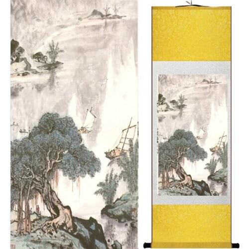 Landscape painting Home Office Decoration Chinese scroll painting landscape art painting Jiang nan paintingPrinted painting